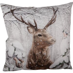 Clayre & Eef KT021.326 Housse de coussin Marron Blanc...