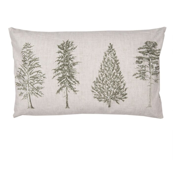 Clayre & Eef NPT36-2 Housse de coussin motif arbre 30x50 cm Vert naturel Beige
