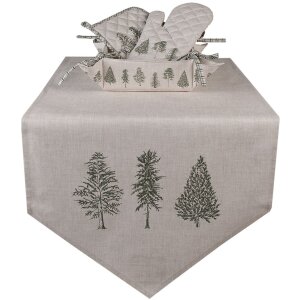 Clayre & Eef NPT44 Gant de four Beige Vert 18x30 cm Coton
