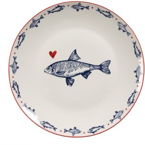 Clayre & Eef Assiette plate SSFDP Blanc Bleu Motif...