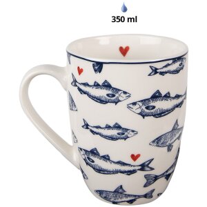 Clayre & Eef SSFMU Gobelet blanc bleu 350 ml