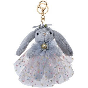 Clayre & Eef TW0585 Porte-clés Lapin Gris