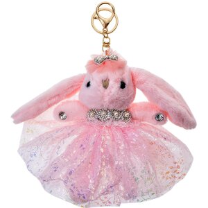 Clayre & Eef TW0586 Porte-clés rose lapin