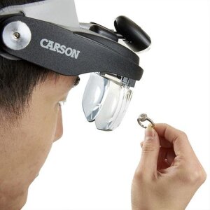 Carson MagniVisor Deluxe PRO Series loupe de tête à LED avec 4 lentilles - Noir