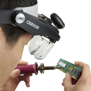 Carson MagniVisor Deluxe PRO Series loupe de tête à LED avec 4 lentilles - Noir