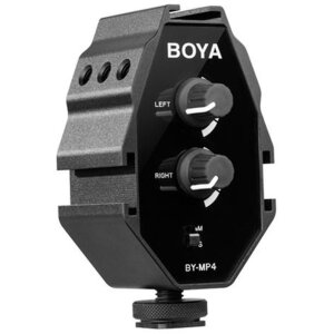 Boya BY-MP4 Adaptateur audio pour smartphone DSLR caméscope 3 sabots de montage