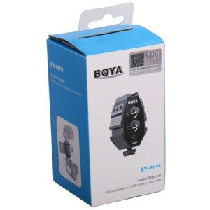 Boya BY-MP4 Adaptateur audio pour smartphone DSLR caméscope 3 sabots de montage