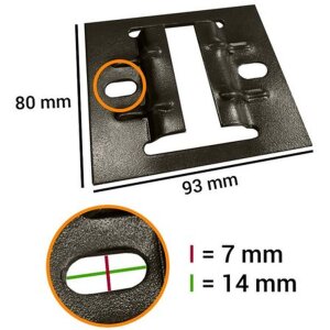 Falcon Eyes plaque de fixation 3330C 8x9.2cm 4 pcs. pour...