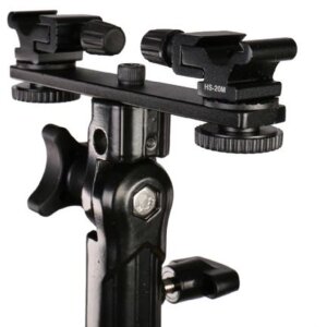Falcon Eyes CLD-14A Twin Mount Tilting Bracket avec 2 adaptateurs de sabot de flash HS-20M