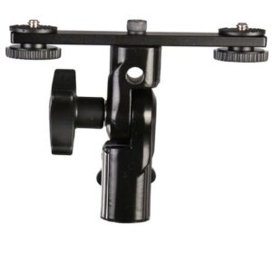 Falcon Eyes CLD-14A Twin Mount Tilting Bracket avec 2 adaptateurs de sabot de flash HS-20M