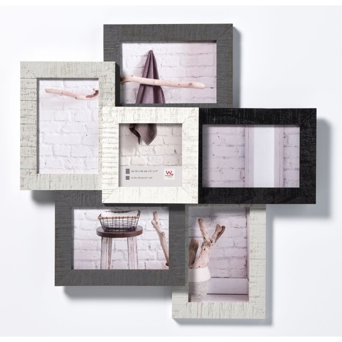 Walther Cadre de galerie en bois Home 6 photos 13x13 cm 13x18 cm 54,5x54,5 cm nature