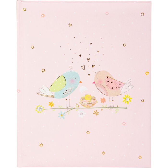 Goldbook Journal de bébé Loving Birds Girl 21x28 cm 44 pages rose