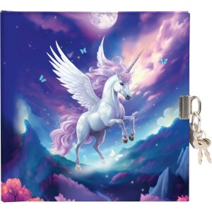 Goldbook journal intime avec serrure Diana licorne...