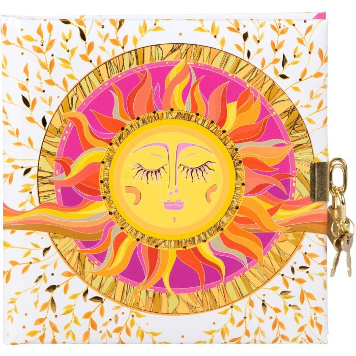 Goldbook Journal avec serrure Resting Sun 16,5x16,5 cm gaufrage or