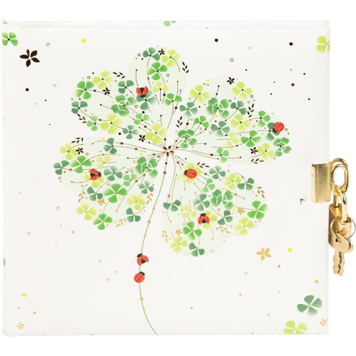 Goldbook Journal avec serrure Lucky Clover 16,5x16,5 cm 96 pages blanches