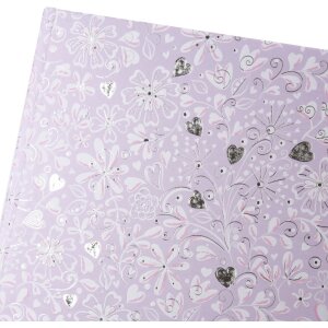 Livre dor Finamente lilas 25x20 cm 100 pages blanches gaufrage argenté