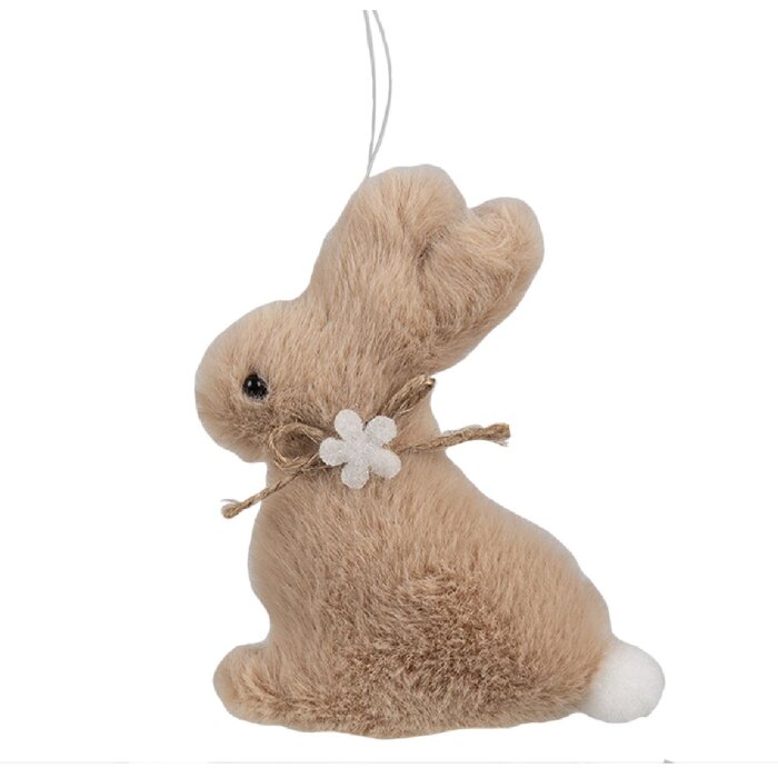 Clayre & Eef 65350 Pendentif décoratif Lapin 7x3x10 cm brun