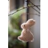 Clayre & Eef 65350 Pendentif décoratif Lapin 7x3x10 cm brun