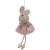 Clayre & Eef 65365 Pendentif décoratif Lapin 6x3x13 cm rose