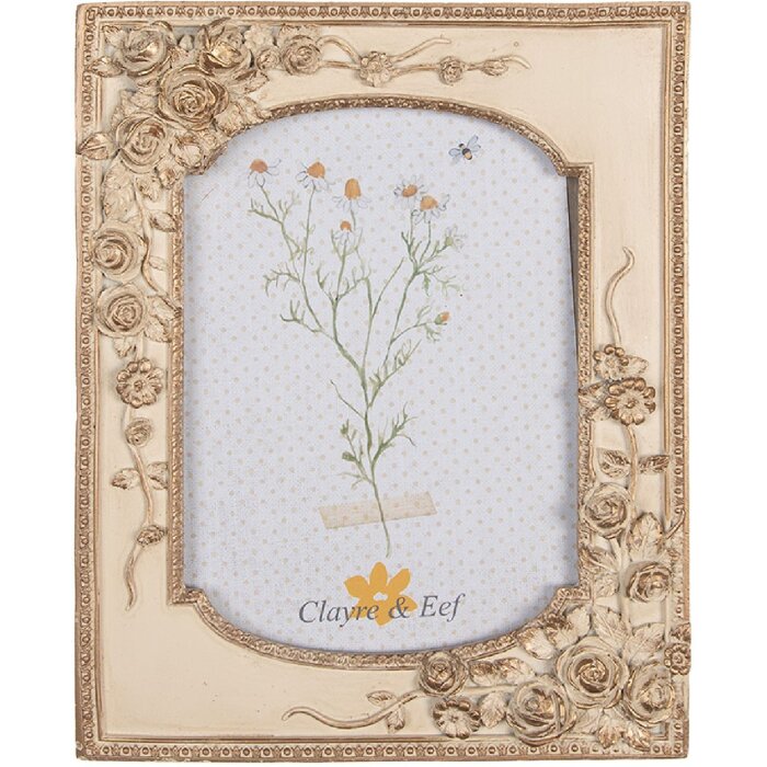 Clayre & Eef 2F1058 Cadre photo 18x3x23 cm / 13x18 cm Beige Doré