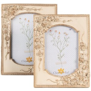Clayre & Eef 2F1058 Cadre photo 18x3x23 cm / 13x18 cm Beige Doré