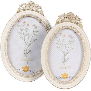 Clayre & Eef 2F1061 Cadre photo 16x2x23 cm / 13x18 cm Blanc Doré