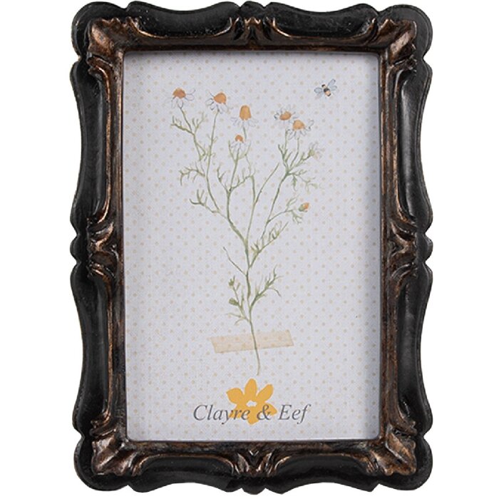 Clayre & Eef 2F1067 Cadre photo 14x2x19 cm / 10x15 cm Noir Marron