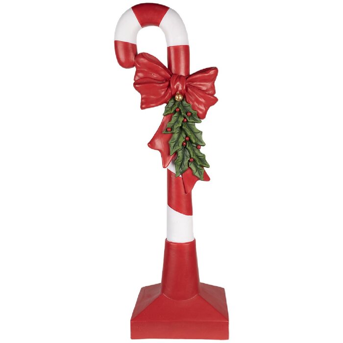 Clayre & Eef 5PR0127 Décoration canne à sucre 35x23x100 cm rouge blanc