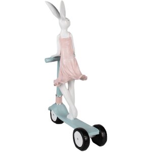Clayre & Eef 5PR0133 Lapin décoratif 42x16x62 cm blanc rose pour la maison