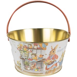 Clayre & Eef 6BL0107 Corbeille Ø 19x10 cm Blanc