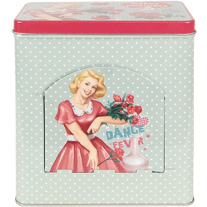 Clayre & Eef 6BL0125 Boîte en fer blanc Vert 16x10x18 cm
