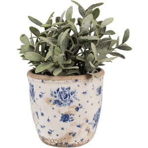 Clayre & Eef 6CE1658S Décoration Pot de fleurs Ø 13x12 cm Beige Bleu