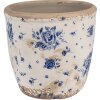 Clayre & Eef 6CE1658S Décoration Pot de fleurs Ø 13x12 cm Beige Bleu