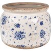 Clayre & Eef 6CE1659L Pot de fleurs Beige Bleu Ø 20x15 cm Style vintage Intérieur