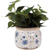 Clayre & Eef 6CE1659L Pot de fleurs Beige Bleu Ø 20x15 cm Style vintage Intérieur