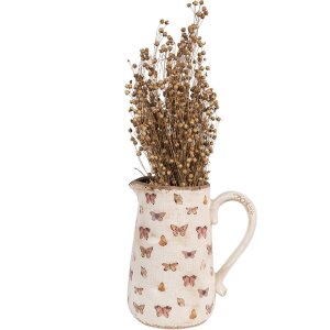 Clayre & Eef 6CE1663L Décoration Pot 21x15x23 cm Beige Rose