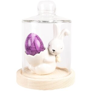 Clayre & Eef 6CE1700 Coquetier lapin blanc 10x6x11 cm style rustique