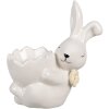 Clayre & Eef 6CE1700 Coquetier lapin blanc 10x6x11 cm style rustique