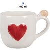 Clayre & Eef 6CE1702 Gobelet 14x10x9 /15 cm / 400 ml blanc rouge