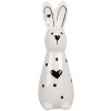 Clayre & Eef 6CE1705 Décoration Statue Lapin 5x4x13 cm Blanc Noir