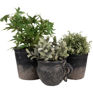 Clayre & Eef 6CE1708 Pot de fleurs noir marron...