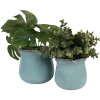 Clayre & Eef 6CE1715BL Décoration Pot de fleurs Ø 12x12 cm Bleu