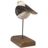 Clayre & Eef 6H2343 Décoration oiseau 12x5x13 cm blanc noir