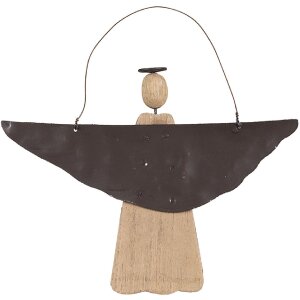 Clayre & Eef 6H2351 Décoration ange brun 18x2x14/18 cm