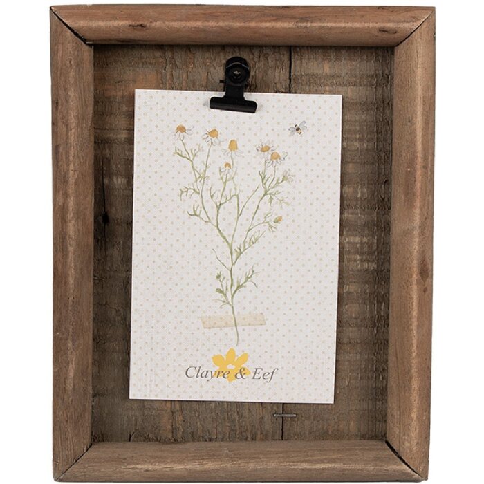 Clayre & Eef 6H2358 Cadre Photo Bois Brun avec Pince 16x3x21 cm