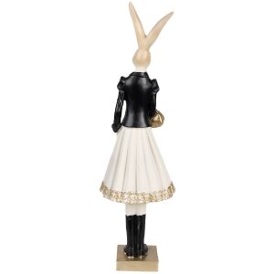 Clayre & Eef 6PR4003 Lapin décoratif brun 10x9x32 cm avec accents dorés