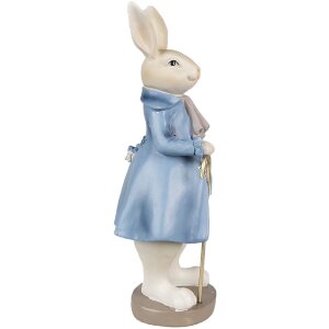 Clayre & Eef 6PR4017 Lapin décoratif Beige Bleu 12x9x26 cm