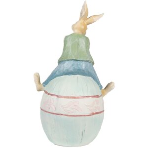 Clayre & Eef 6PR4029 Décoration Lapin brun bleu 15x12x25 cm