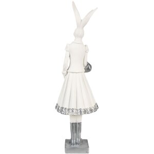Clayre & Eef 6PR4037 Lapin décoratif blanc 10x9x32 cm Polyrésine Moderne