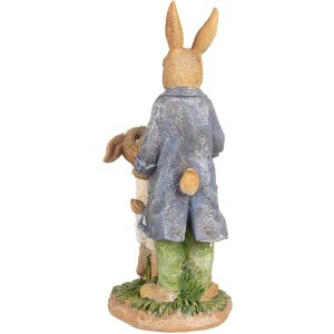 Clayre & Eef 6PR4094 Décoration Lapin brun bleu 9x9x21 cm